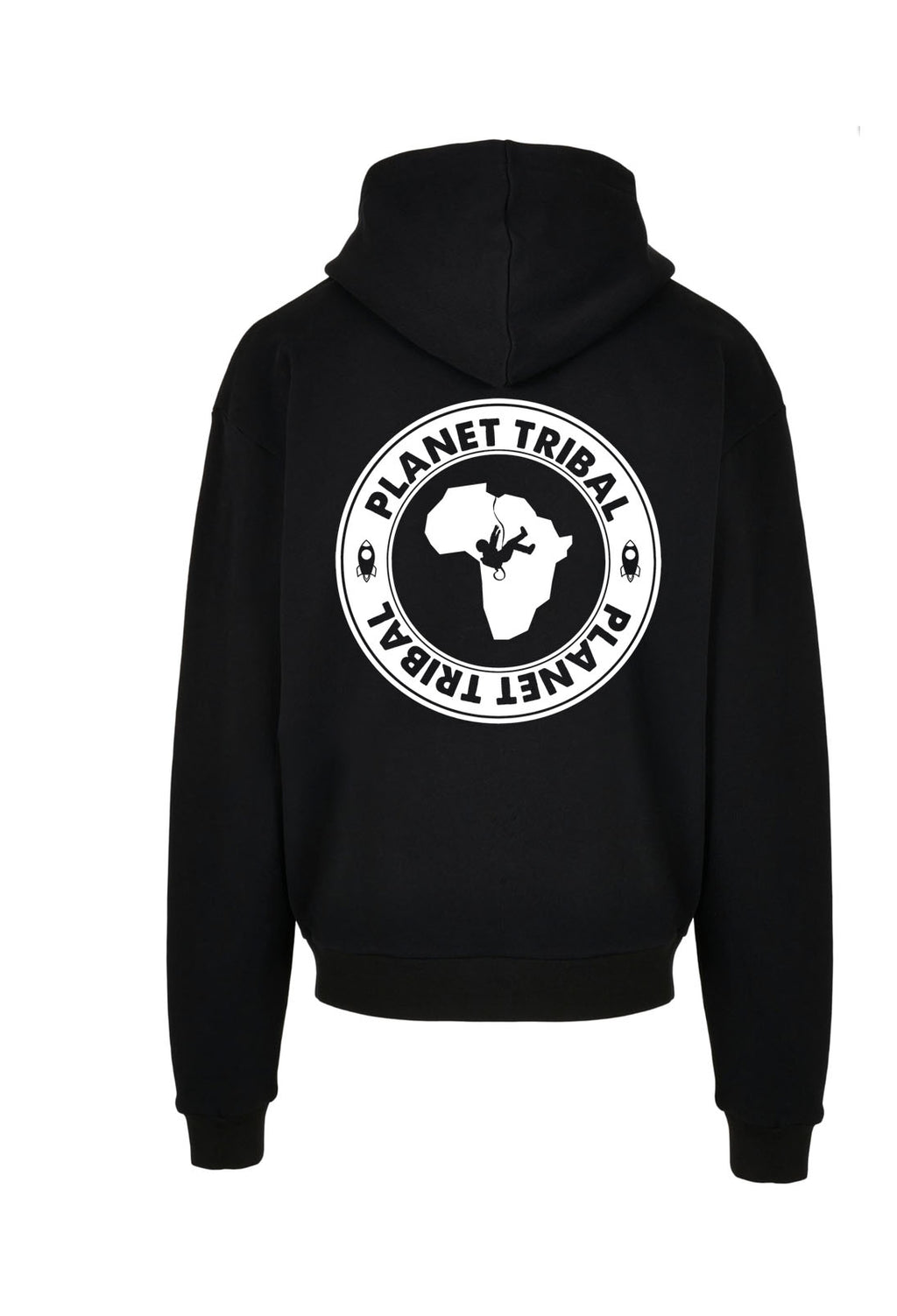 Black Astro Hoodie – Small Chest font - Large Back Logo