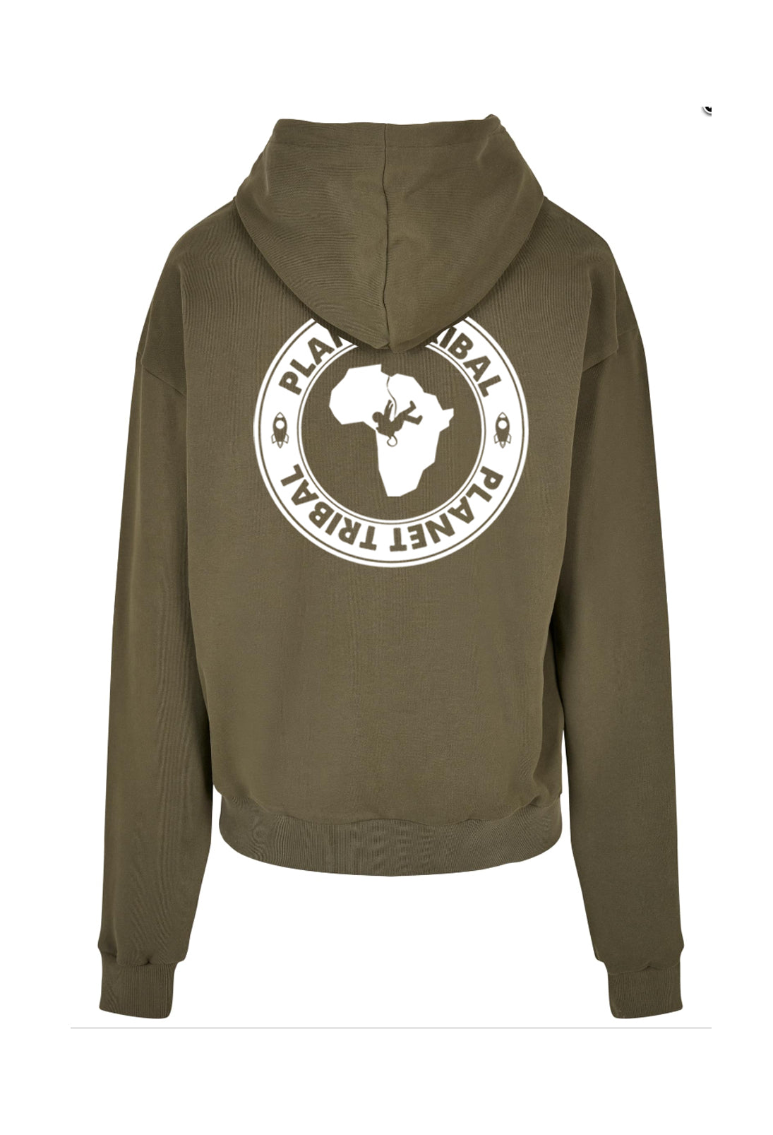 Khaki Unisex Astro Hoodie – Small Chest font - Large Back Logo