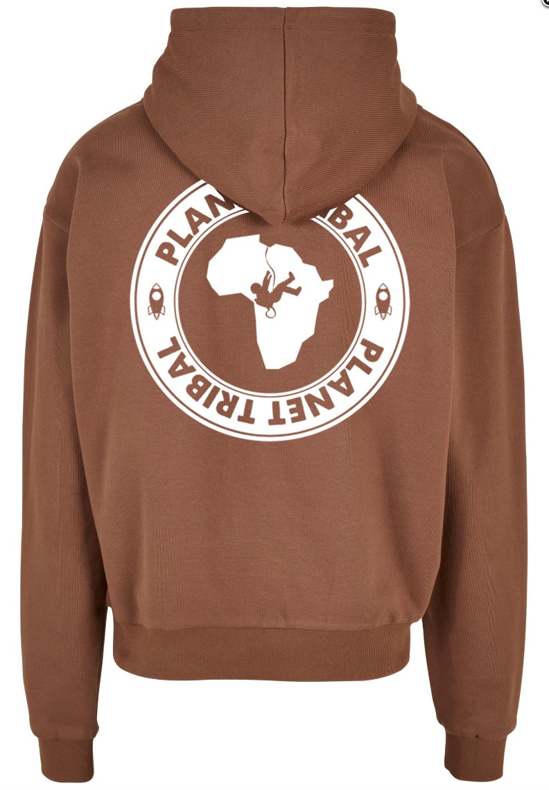 Chocolate Unisex Astro Hoodie – Small Chest font - Large Back Logo