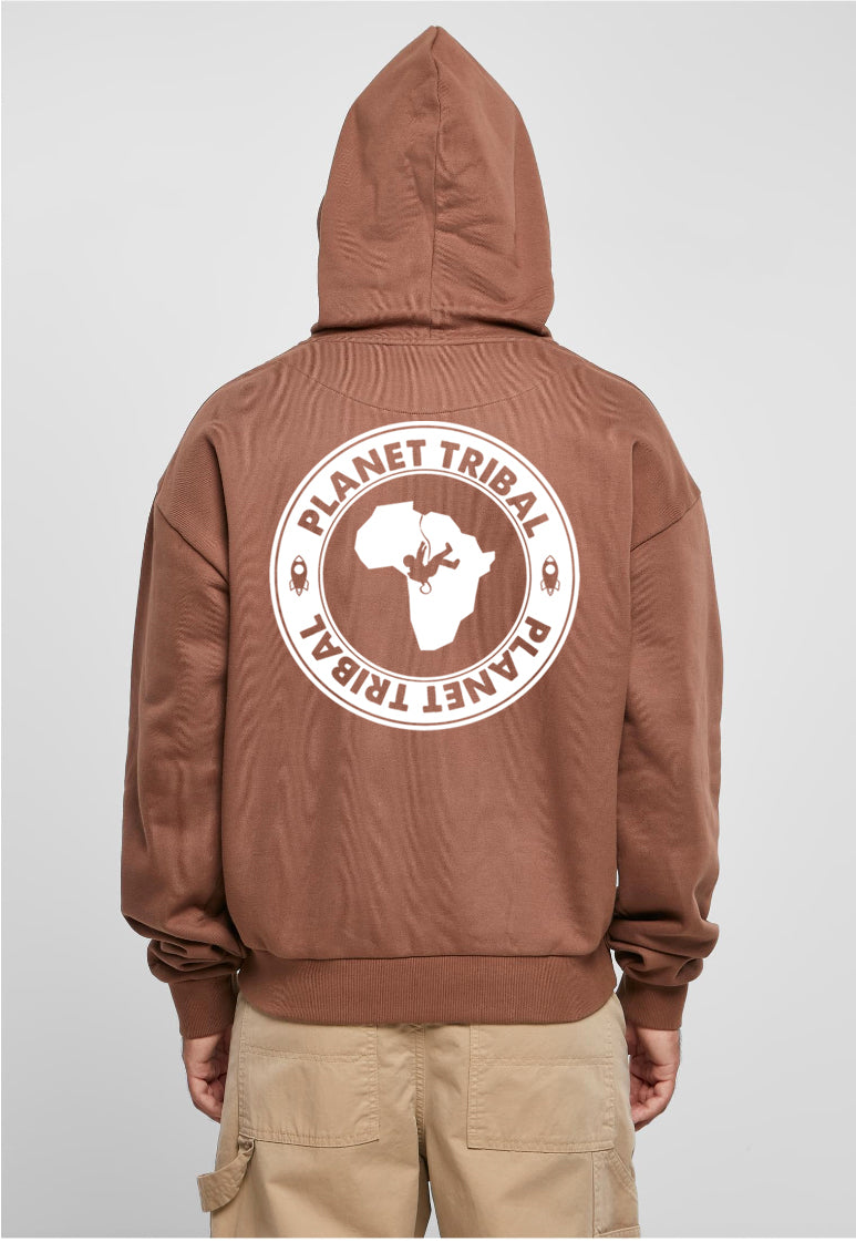 Chocolate Unisex Astro Hoodie – Small Chest font - Large Back Logo