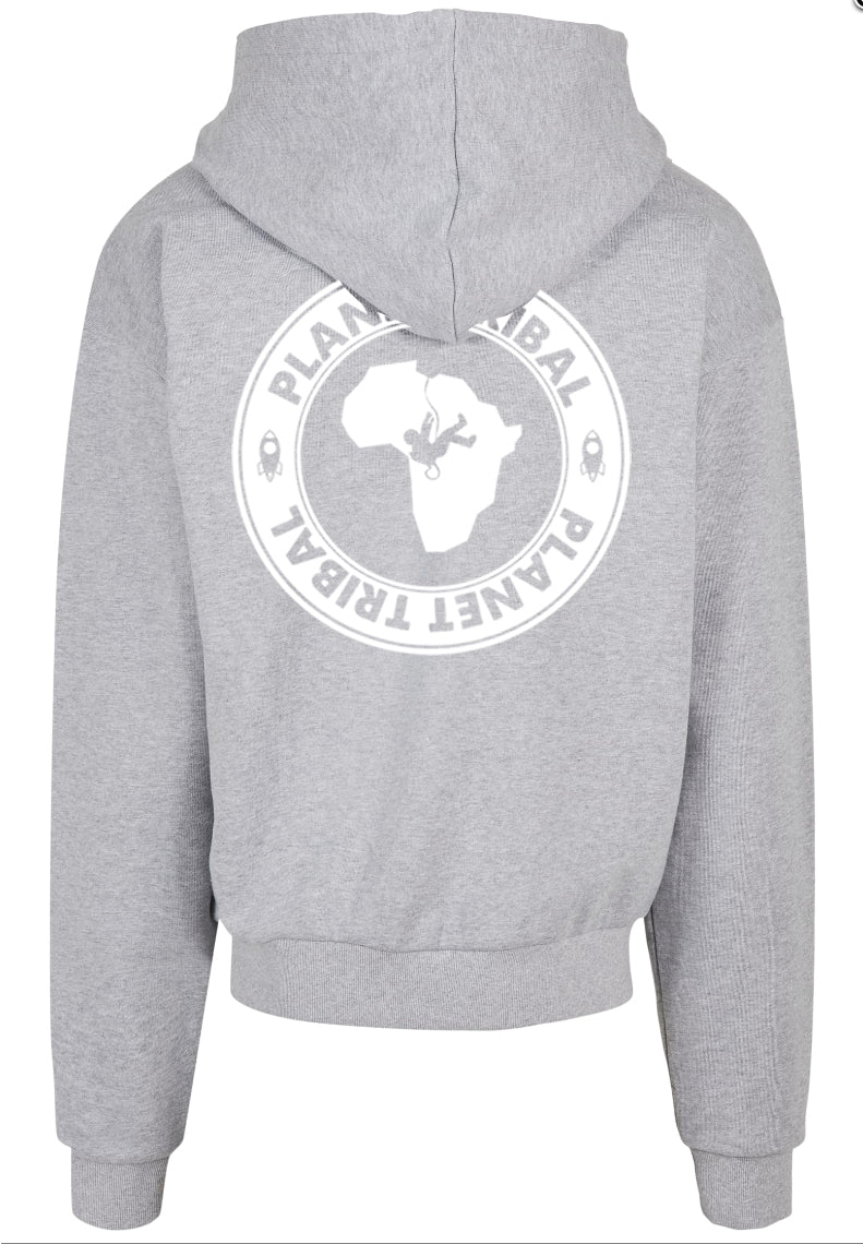Grey Unisex Astro Hoodie – Small Chest font - Large Back Logo