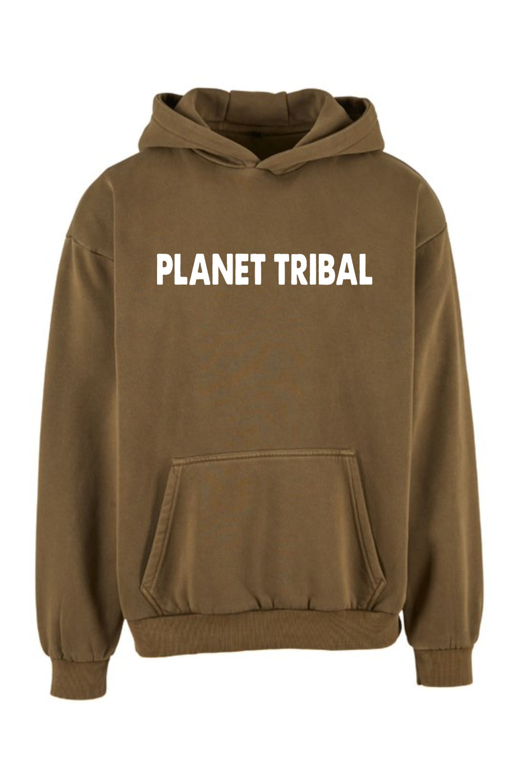 The Acid wash Oversize Astro Hoodie - Warm Khaki